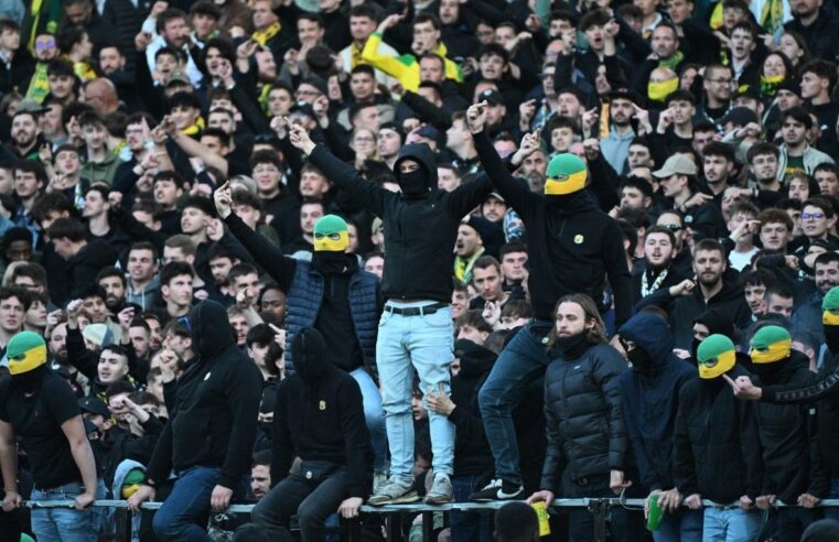 Violent clashes at nantes and nice stadiums as fans storm pitch