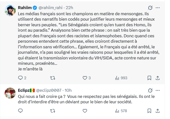 Social media reactions to LGBTQ+ report in Senegal
