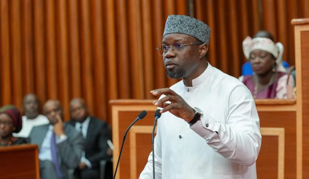 Ousmane Sonko addressing the National Assembly