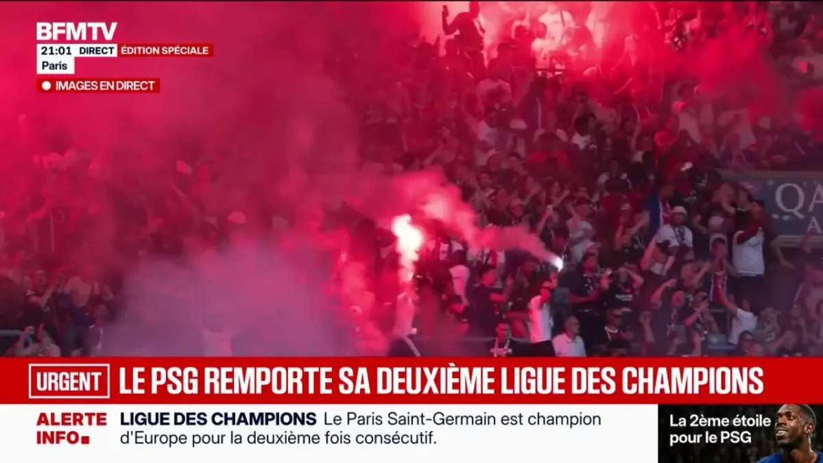 PSG fans celebrating