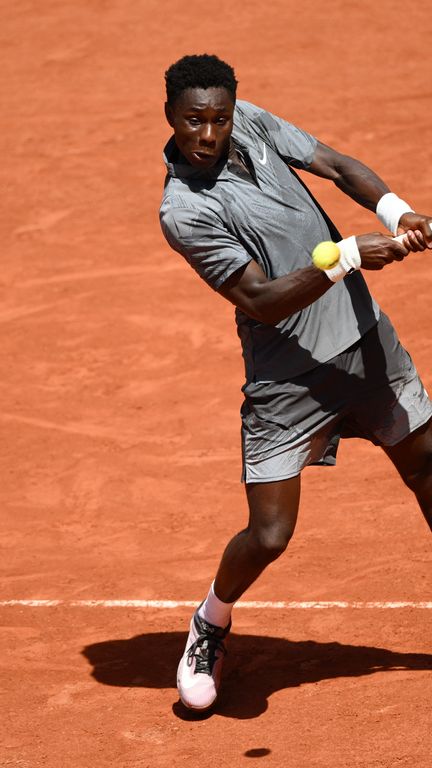 Moïse Kouamé lors de son match face à Adolfo Daniel Vallejo, au 2e tour de Roland-Garros, le 28 mai 2026. (AFP)