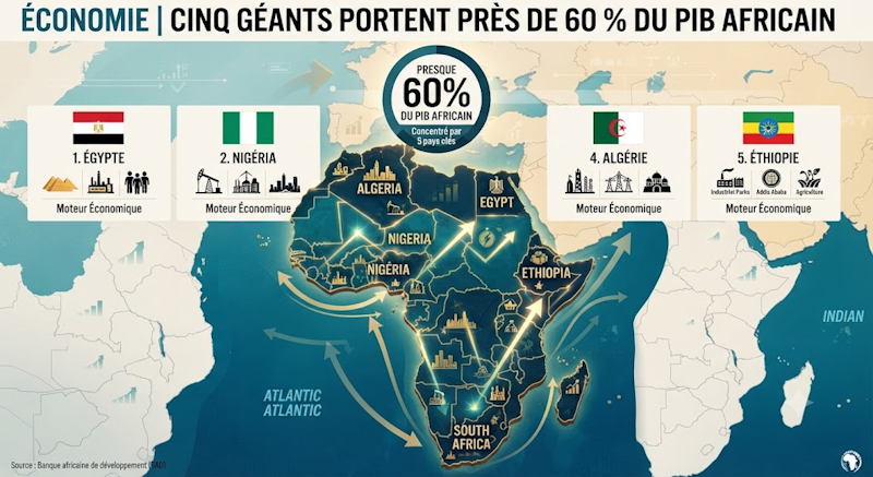 Five african economies drive nearly 60 percent of continental gdp