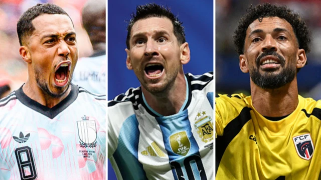 Belgium’s Youri Tielemans, Argentina’s Lionel Messi and Cape Verde goalkeeper Vozinha