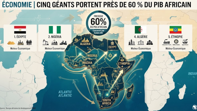 Graphic representation of Africa's GDP distribution by country