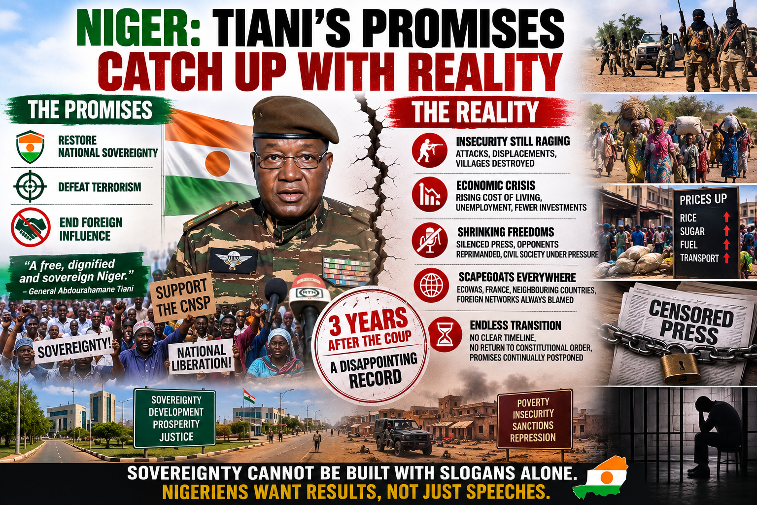 Three years after the coup: how Tiani’s promises clash with Niger’s reality
