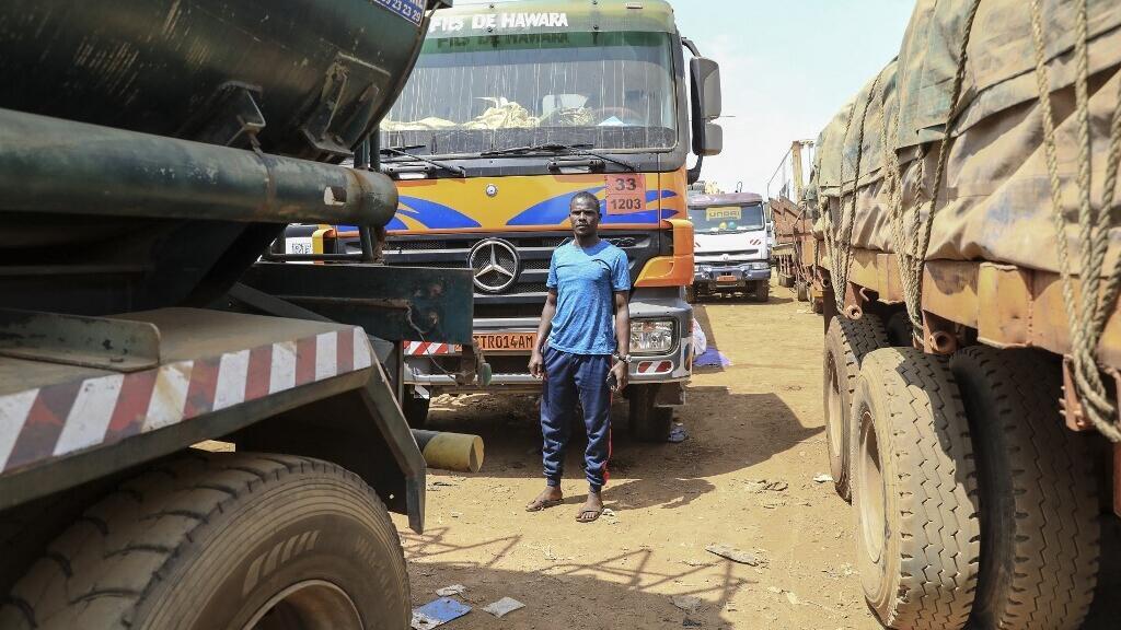 Long queues of trucks on the main road connecting Bangui in the Central African Republic to Douala in Cameroon (illustrative image).