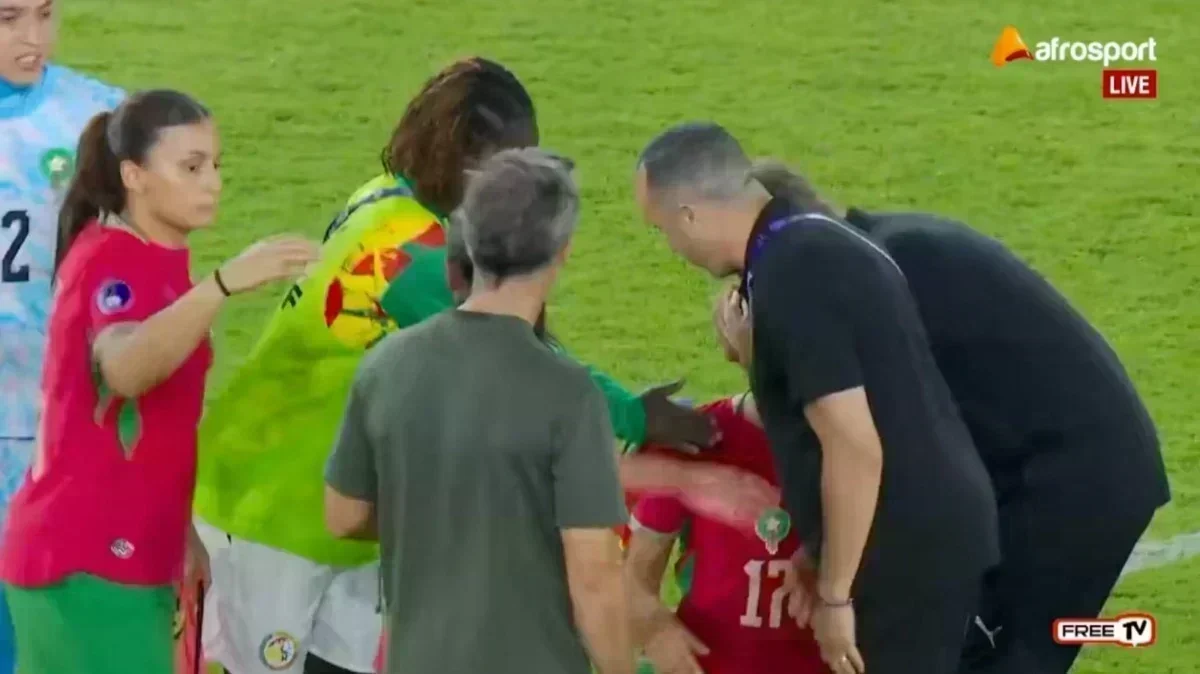 Senegal women team players during the match against Morocco