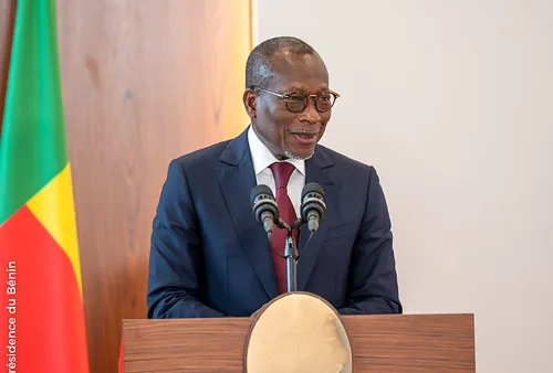 Patrice Talon delivering his speech