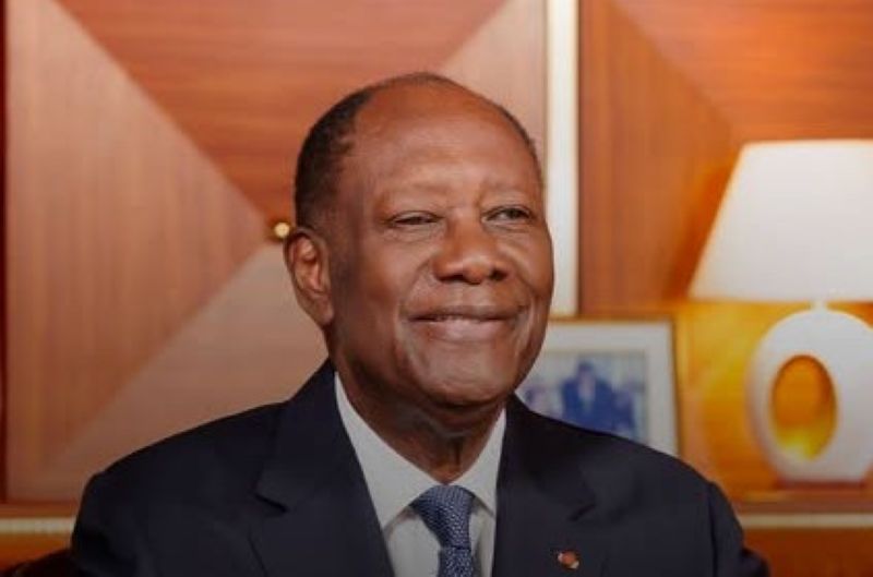 President Alassane Ouattara addressing the nation from Abidjan