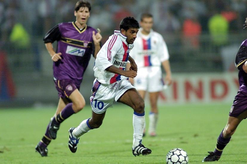 Vikash Dhorasoo playing for Olympique Lyonnais against Maribor in 1999