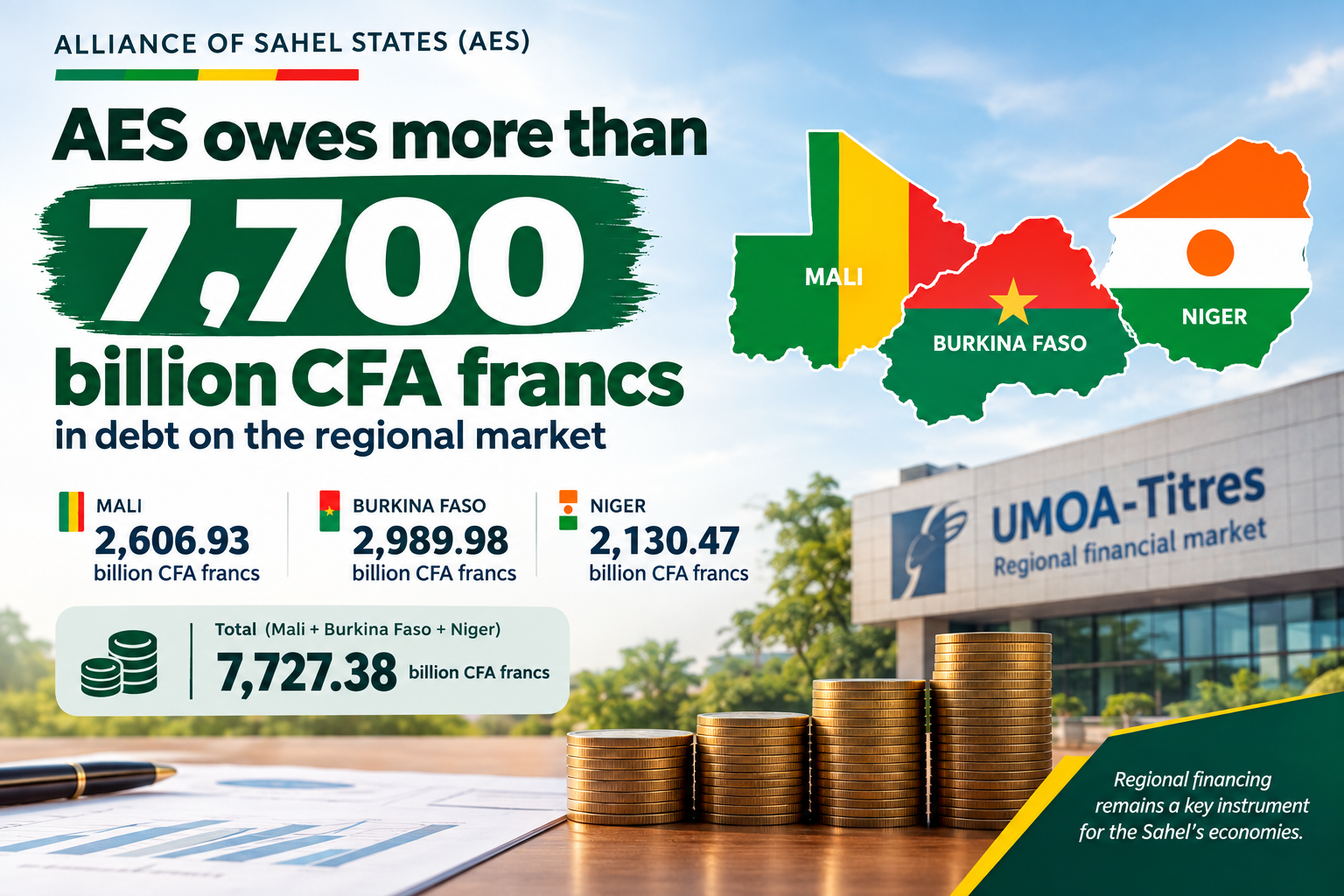 AES nations carry over 7,700 billion CFA francs in regional market debt